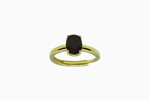 Divya दिव्या | Onyx | Ring | 18K Vermeil Vergoldung